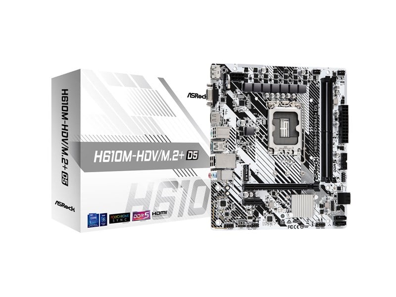 Placa de baza H610M-HDV/M.2+ D5 micro ATX LGA1700 Socket H610 "90-MXBM50-A0UAYZ"