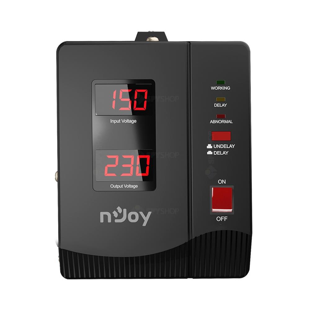 nJoy | AVRL-20002AL-CS01B | Alvis 2000 | Stabilizator de tensiune | 2000 VA | 1200W | Tower | Nr iesiri 2 Schuko | Intrare Schuko | Display digital "AVRL-20002AL-CS01B" (timbru verde 11 lei)