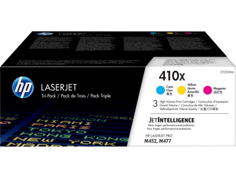 Combo-Pack Original HP CMY, nr.410X, pentru M377|M452|M477, 3X5K, (timbru verde 1.2 lei) , "CF252XM"