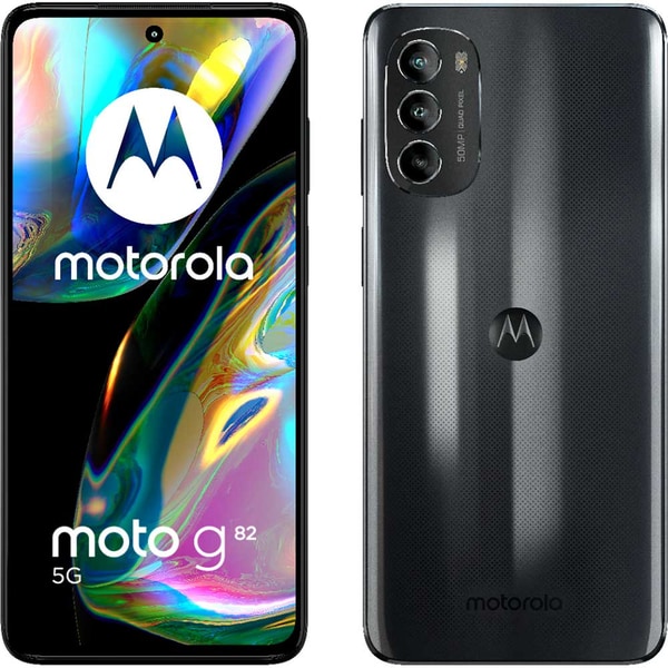 SMARTphone Motorola Moto g82 5G OLED Dual SIM 128/6GB 5000 mAh Meteorite Grey, "PAUA0016PL" (timbru verde 0.45 lei)