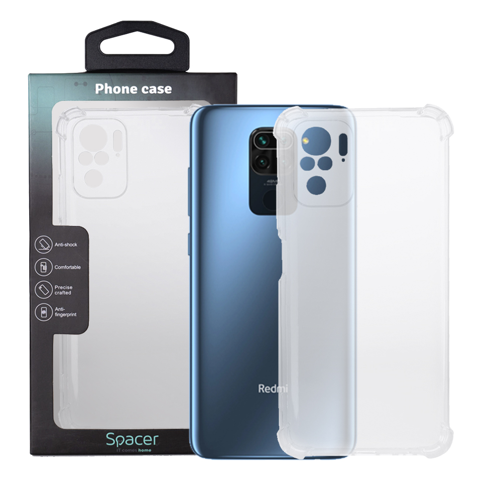 Husa Xiaomi Redmi Note 10 S Spacer, transparenta, grosime 1.5mm, protectie suplimentara antisoc la colturi, material flexibil TPU "SPPC-XI-RM-N10S-CLR"