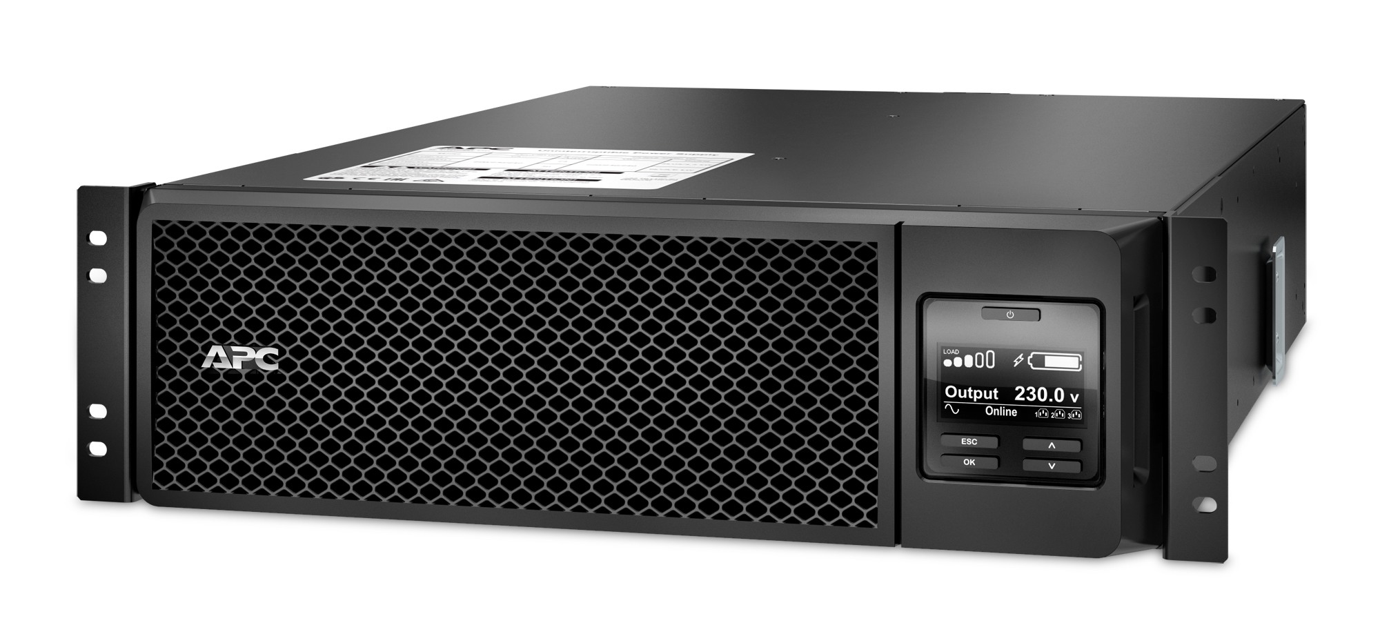 UPS APC " Smart-UPS SRT" Online cu sin pura,rack,5000VA /4500W,AVR,IECx10,1x,LCD,1-10 min,"SRT5KRMXLI",prelung garantie (WBEXTWAR1YR--05/WBEXTWAR3YR--05),(timbru verde 40 lei)