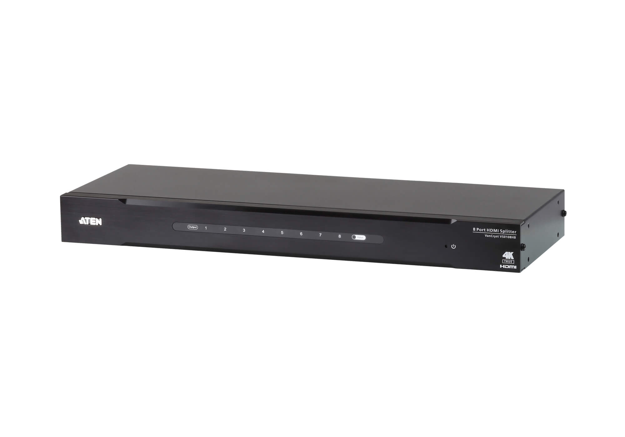 SPLITTER video ATEN, split HDMI la 8 monitoare, conector 1: HDMI (M); conector 2: HDMI (M) x 8, "VS0108HB-AT-G" (timbru verde 0.8 lei)
