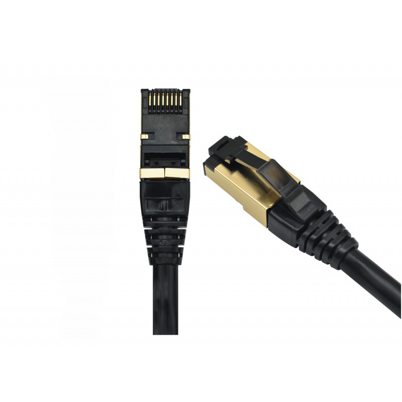Patchcord FFTP RJ45-RJ45 Cat.8, LSZH, 3m, negru - EMTEX "FFTP-8-3-BK-LSZH-EMT" (timbru verde 0.08 lei)