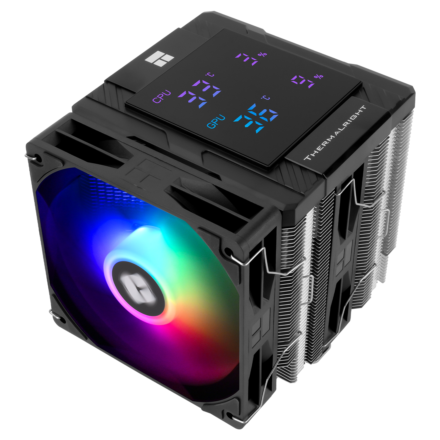 COOLER Thermalright "Peerless Assassin 120 Digital", skt. Intel si AMD, racire cu aer, vent. 2 x 120mm (TL-C12C-X28-S V2), 1850 rpm, 6 heatpipes, H 162mm, ARGB, negru, "Peerless Assassin 120 Digital Black Argb" (timbru verde 0.8 lei)