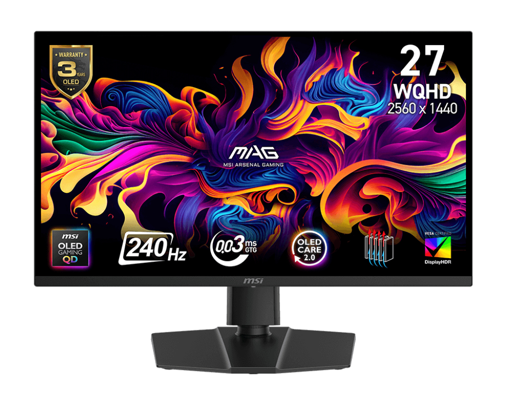 MSI MAG 273QP QD-OLED X24 26.5inch WQHD 240Hz 0.03ms 2xHDMI DP Black "MAG 273QP QD-OLED X24" (timbru verde 7 lei)