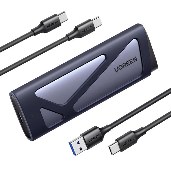 RACK extern Ugreen, "CM767" pt SSD M.2 NVMe/SATA compatibil cu form factor 2280, 2260, 2242 si 2230, cablu 50 cm USB-C 3.1 la USB Type-C 3.1, aluminiu, gri "15813" (timbru verde 0.8 lei) - 6941876218134