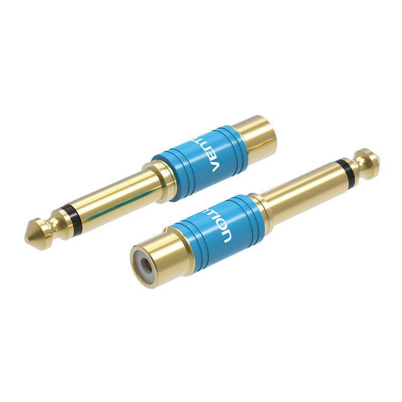 Adaptor audio Vention, de la RCA (M) la RCA (T) 6.5mm, conectori auriti, lungime 59.2mm, albastru, "VDD-C03" (timbru verde 0.08 lei)