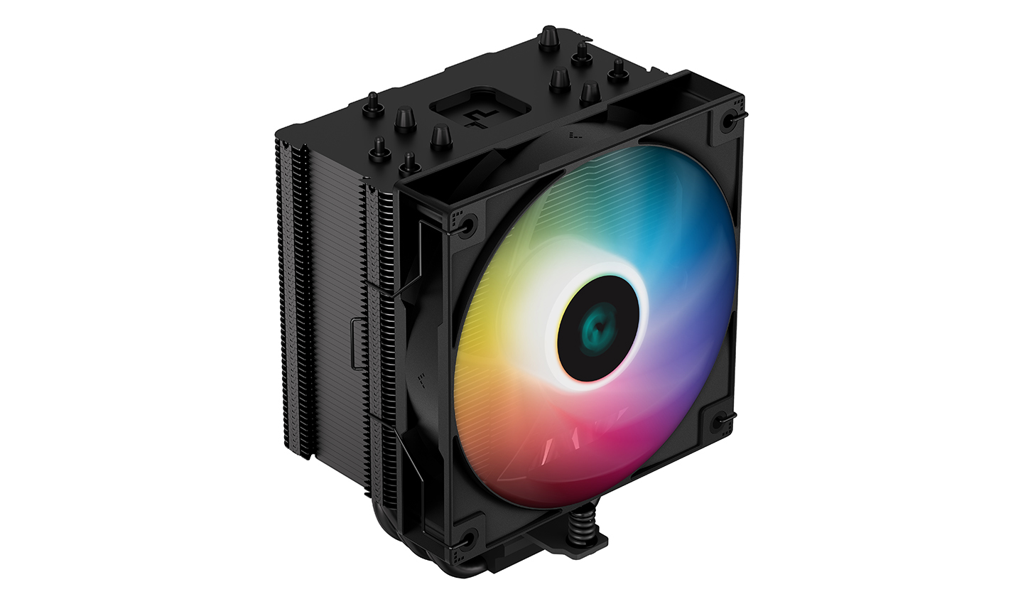 Cooler Deepcool "AG500 BK ARGB", compatibil skt. Intel si AMD, racire cu aer, ventilator 120 mm, 1850 rpm, inaltime cooler , 5 heatpipe, iluminat RGB "R-AG500-BKANMN-G-1" (timbru verde 2.00 lei)