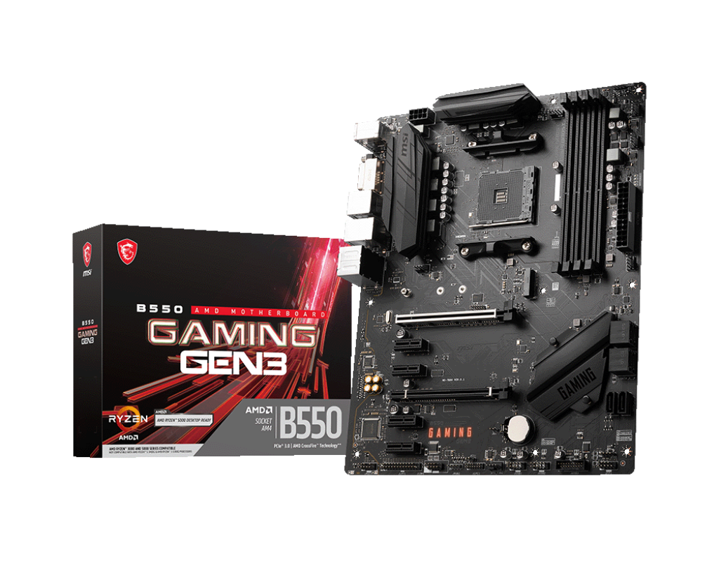 MSI Main Board Desktop B550 GAMING GEN3 (AMD B550 Chipset) AM4, 2xPCI-Ex16, 1xPCI-Ex1, 4 x USB3.2, 2 x USB2.0, 6x SATAIII, M.2, DVI-D, HDMI, ATX "B550_GAMING_GEN3"