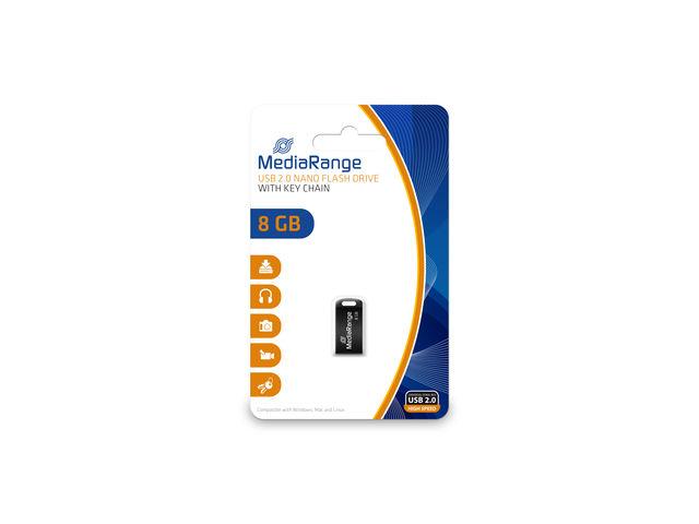 MediaRange USB 2.0 nano flash drive, 8GB "MR920" (timbru verde 0.03 lei)