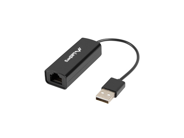 Adaptor retea Lanberg USB RJ45 USB 2.0 "NC-0100-01" (timbru verde 0.18 lei)