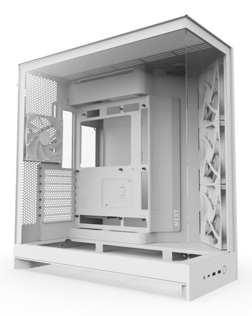 Carcasa NZXT H9 Flow (2025), Dual-Chamber, Mid-Tower, Alb "CM-H92FW-01" (timbru verde 0.32 lei)