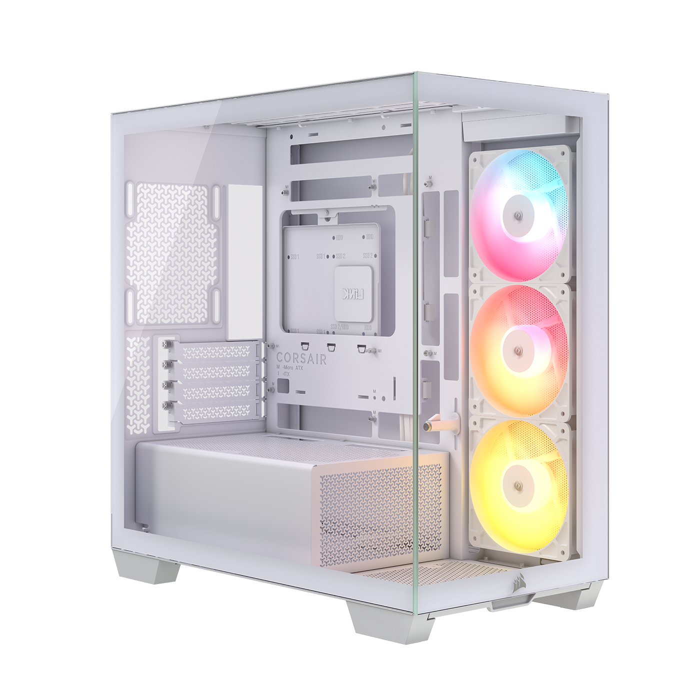 Carcasa Corsair 2800X RS-R ARGB, Micro-ATX, cu 3 ventilatoare incluse RS120-R ARGB, Alb "CC-9011348-WW" (timbru verde 0.32 lei)