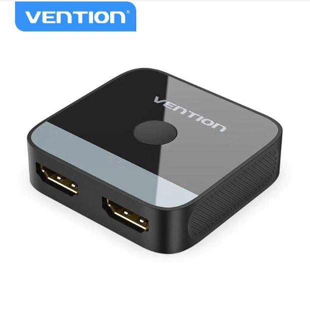 Switch video Vention, HDMI(M) la 2 x HDMI(M), rezolutie maxima 4K la 60Hz, conectori auriti, dublu sens, invelis acrilic si ABS, negru, "AKOB0" (timbru verde 0.18lei) - 6922794769076