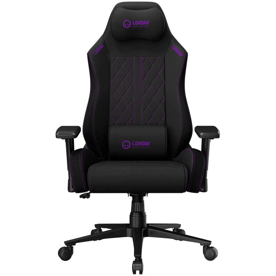 LORGAR CHA41, Ergonomic Gaming Chair Advanced, premium anti-stain fabric, Black/purple "LRG-CHA41-BK-PR"