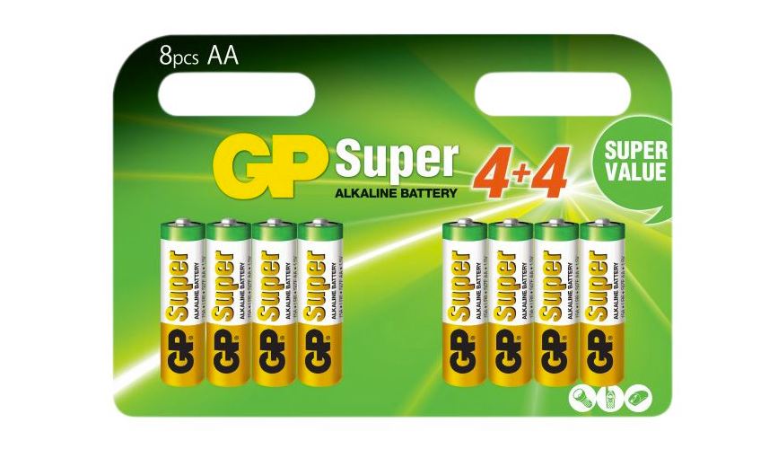 Baterie GP Batteries, Super Alcalina AA (LR6) 1.5V alcalina, blister 8 buc. "GP15A4/4-2PL8" "GPPCA15AS087" (timbru verde 0.64 lei)