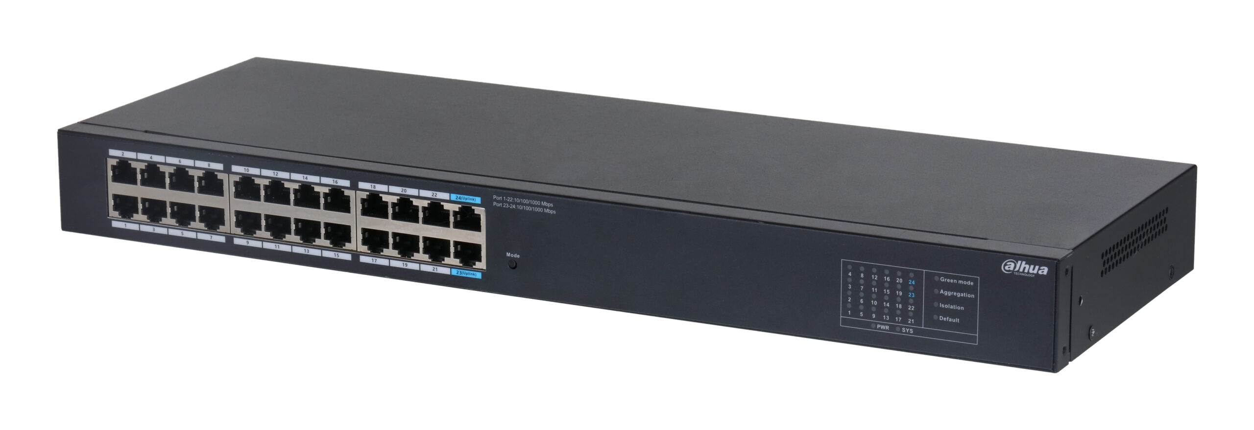 DAHUA 24 PORT UNMANAGED GB SWITCH SG1024 "DH-SG1024" (timbru verde 2 lei)