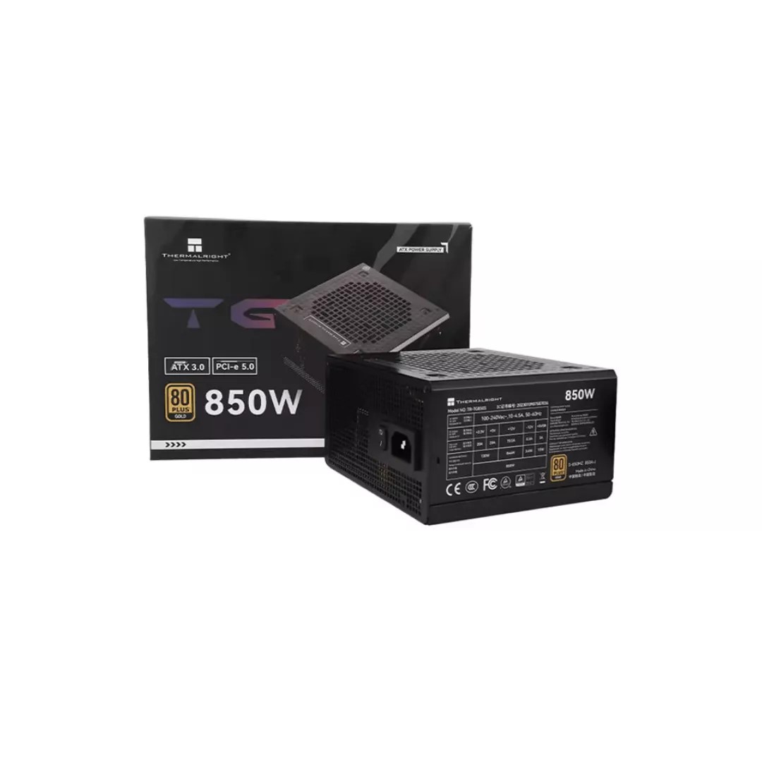 SURSA Thermalright "TR-TG850S", 850W, certificare 80 Plus Gold, non-modular, LLC, DC to DC, fan 120mm, negru, "TR-TG850S" (timbru verde 2 lei)