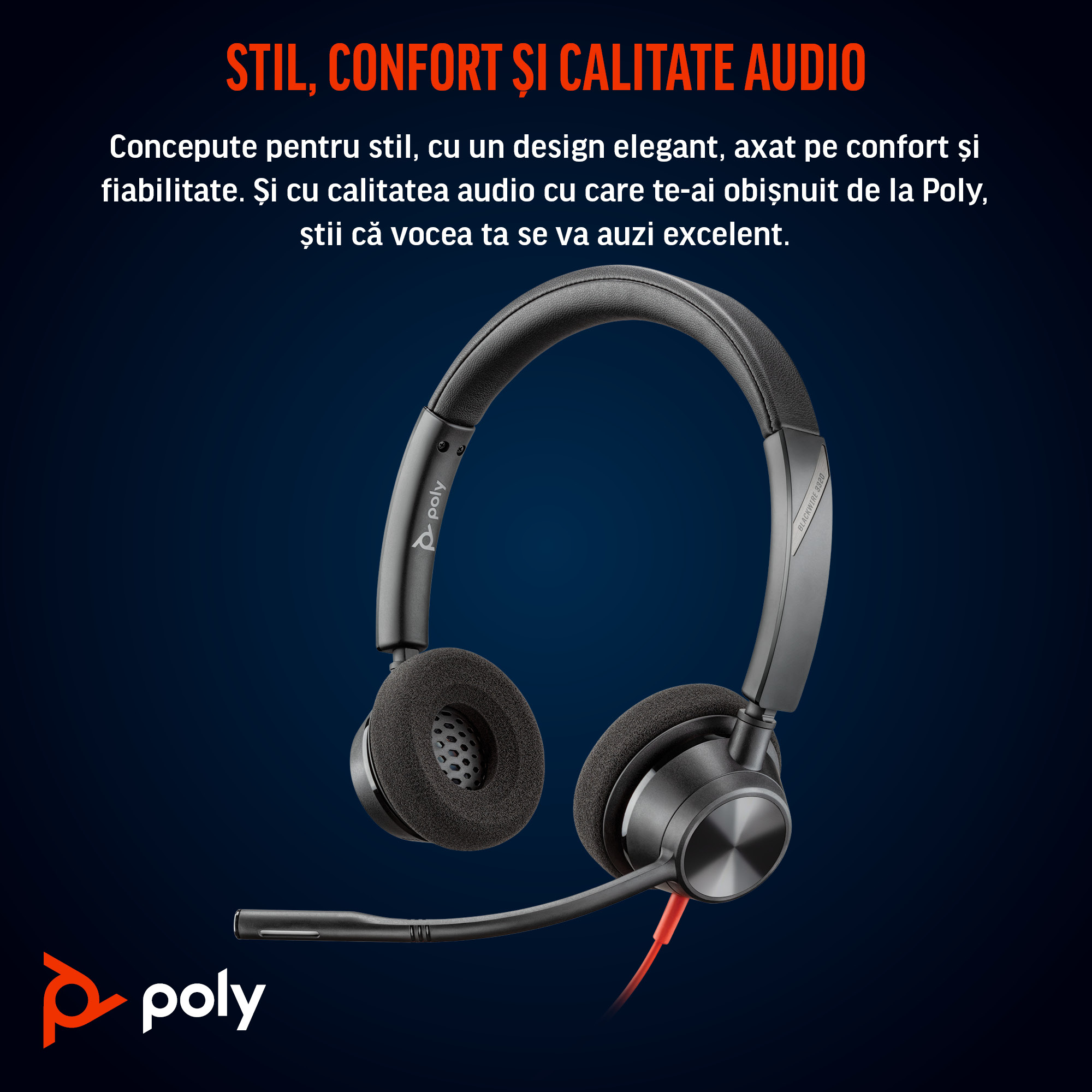 Poly BW 3320 Stereo -M USB-C HS +USB-C/A"8X220AA" - imagine 6