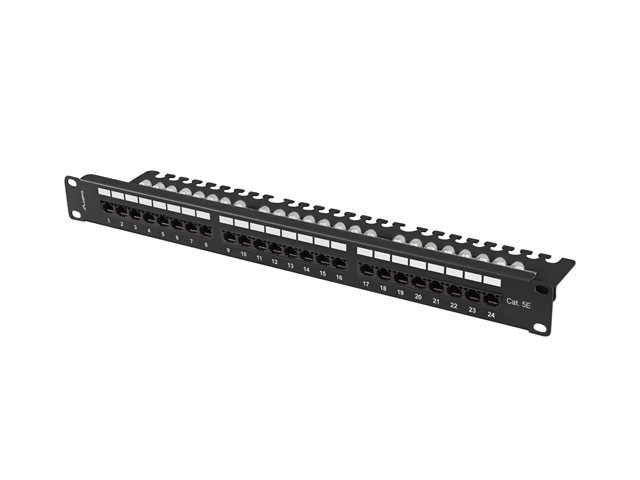 Patch panel 24 porturi 1U Cat.5e UTP ng "PPU5-1124-B" (timbru verde 0.08 lei)