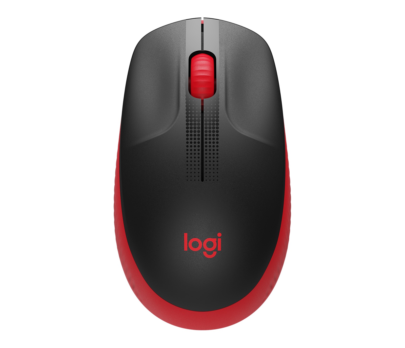 MOUSE LOGITECH, "M190", PC sau NB, wireless, 2.4GHz, optic, 1000 dpi, butoane/scroll 3/1, , negru / rosu, 45507061 "910-005908" (timbru verde 0.18 lei)