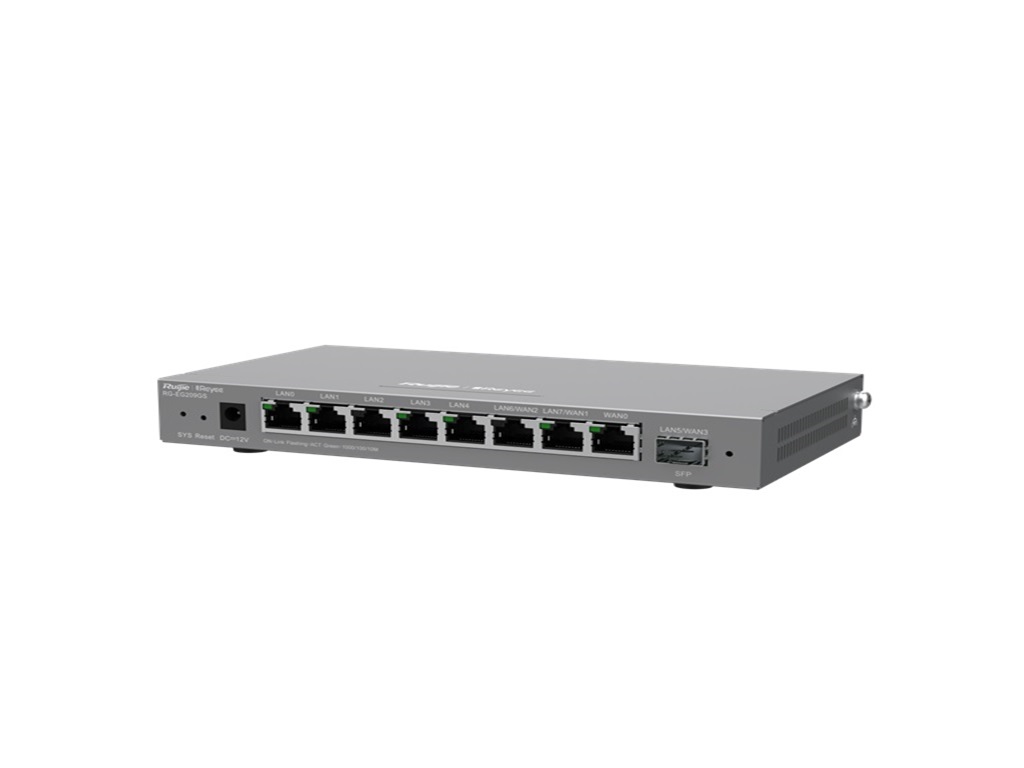 Router Reyee, RG-EG209GS, 9-Port GigabitCloud Management, 1SFP, 200 Users, 600Mbps "RG-EG209GS" (timbru verde 0.8 lei)