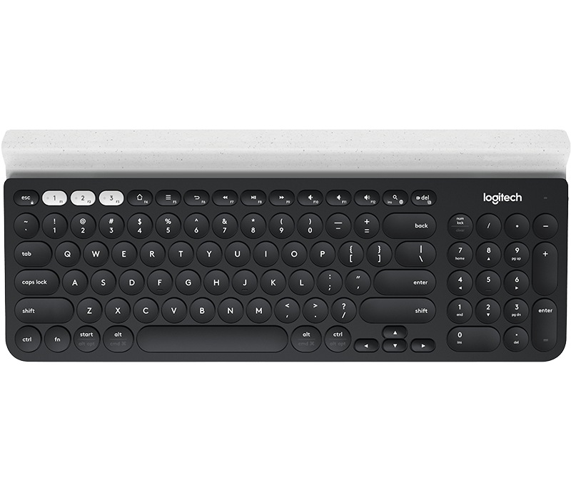 TASTATURA LOGITECH wireless & bluetooth, multimedia, 1 singur receiver, negru & argintiu, "K780" "920-008042" (timbru verde 0.8 lei)