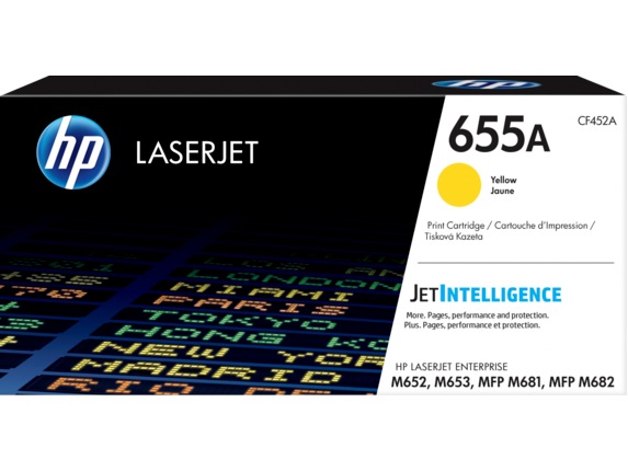 Toner Original HP Yellow, nr.655A, pentru Color LaserJet M652|M653|M681|M682, 10.5K, (timbru verde 1.2 lei) , "CF452A"