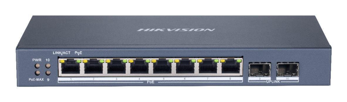 SWITCH GIGABIT 8PORTURI 8XPOE "DS-3E1510P-EI" (timbru verde 2 lei)