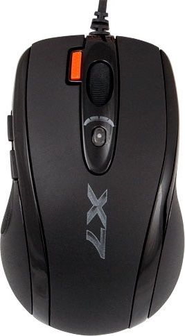 MOUSE A4TECH gaming, cu fir, USB, optic, 2000 dpi, butoane/scroll 7/1, negru, iluminare, butoane programabile, "X-710MK" (include TV 0.15 lei)
