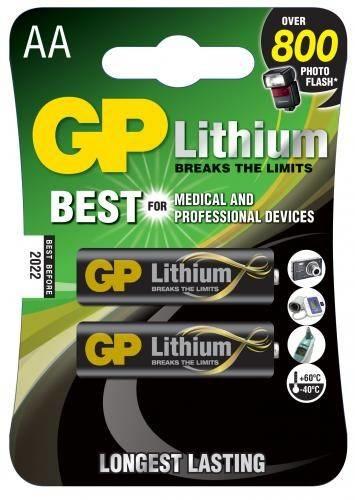 Baterie GP Batteries, Lithium AA (LR6) 1.5V lithium, blister 2 buc. "GP15LF-2UE2" "GPPCL15LF003" (timbru verde 0.04 lei)