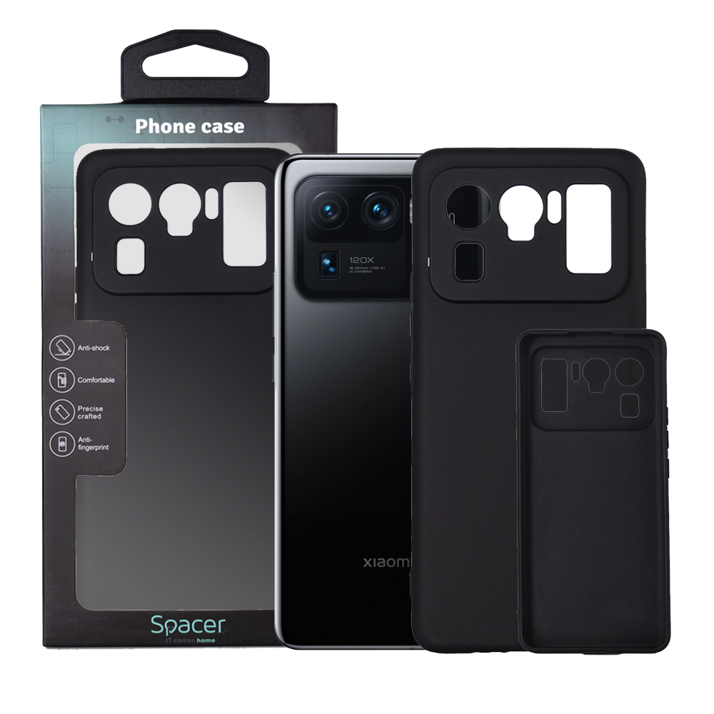 Husa Xiaomi Mi 11 Ultra 5G Spacer, negru, grosime 1.5mm, material flexibil TPU "SPPC-XI-MI-11U5G-TPU"