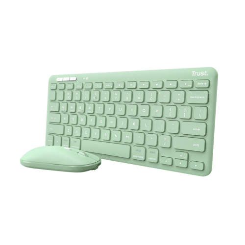TASTATURI Trust LYRA Wireless and rechargeable Keyboard & Mouse GREEN US "24942" (timbru verde 0.8 lei)