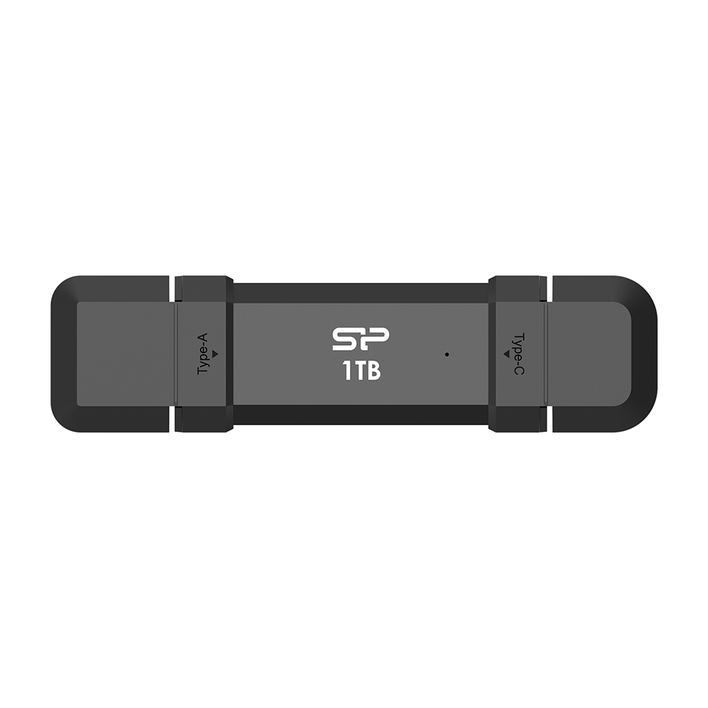 Ultra Fast SSD ,Silicon Power Dual interfaceA+C1050/850MB/s Aluminium + Plastic, Black "SP001TBUC3S72VPK"