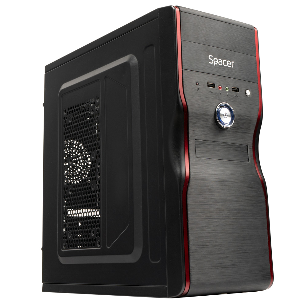 CARCASA SPACER, Middle Tower, ATX, "NEW MERCURY", 500 (250W for 500 Desktop PC), USB 2.0 x 2, Jack 3.5mm x 2, "SPC-NEW MERCURY" (timbru verde 0.8 lei)