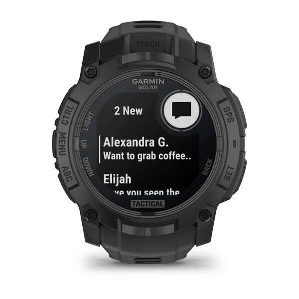 Smartwatch Instinct 3 50 mm, Solar, Tactical Edition, Black with Black Band "010-02935-50" - imagine 2