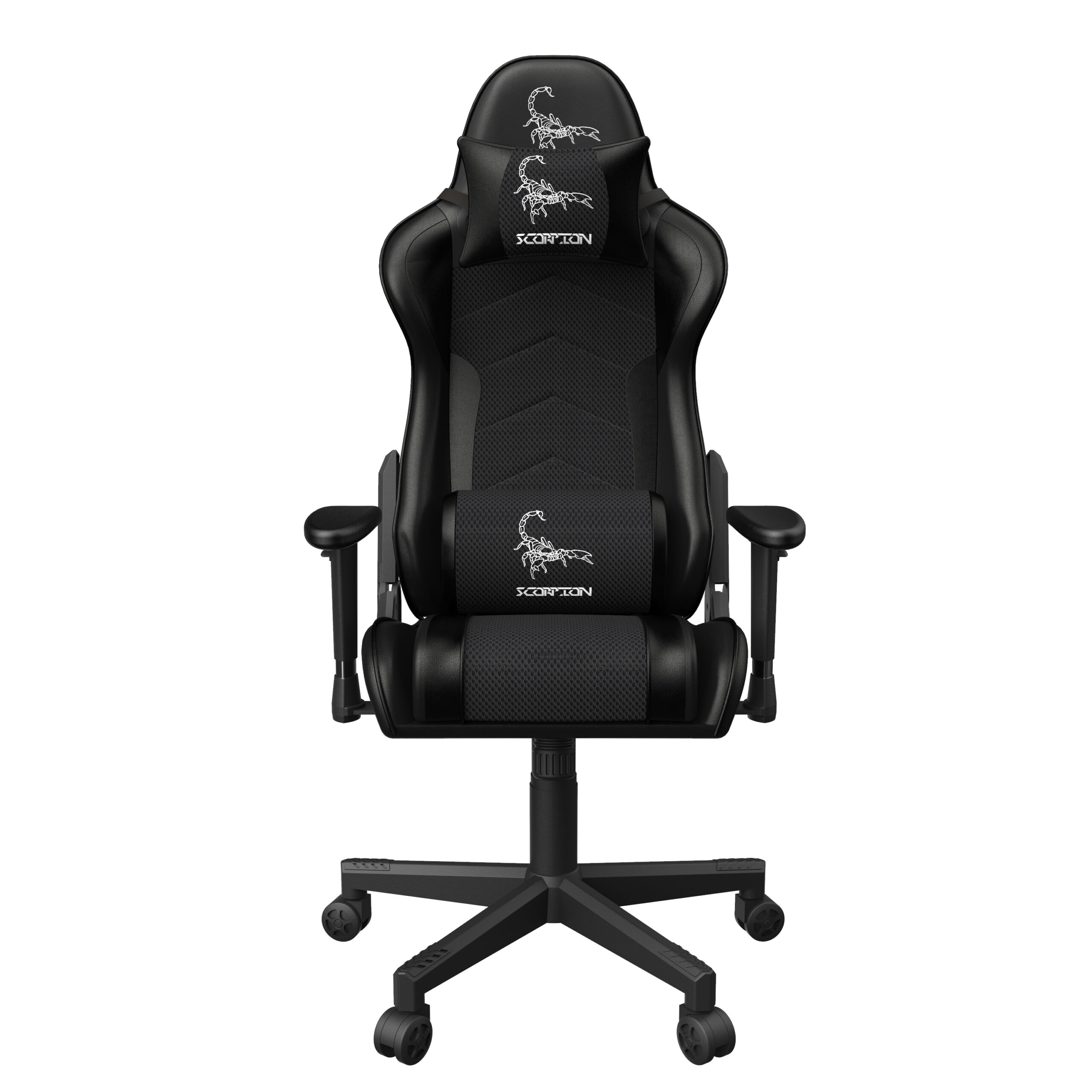 SCAUN GAMING GEMBIRD, ergonomic, reglabil inaltime, rotatie 360 gr, black, brate ajustabile, greutate max. 136kg, perna tetiera, perna lombara, dimensiuni 52*80*125~133.5cm "GC-SCORPION-06X"