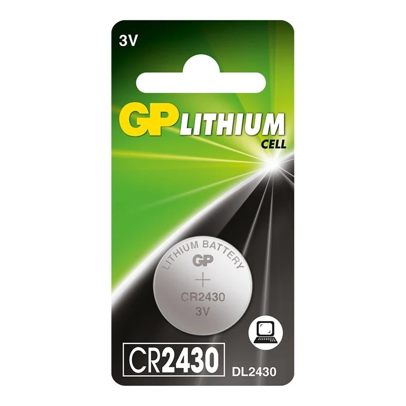 Baterie GP Batteries, butoni (CR2430) 3V lithium, blister 1 buc. " GPCR2430-2C1" "GPPBL2430037" - 945242 (timbru verde 0.01 lei)
