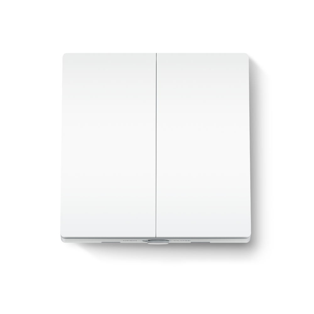 INTRERUPATOR inteligent TP-LINK, necesita hub Tapo H100 pentru functionare, 2 comutatoare, programare prin smartphone aplicatia Tapo, 2 x baterii AAA, WiFi, alb "Tapo S220" (timbru verde 0.18 lei)