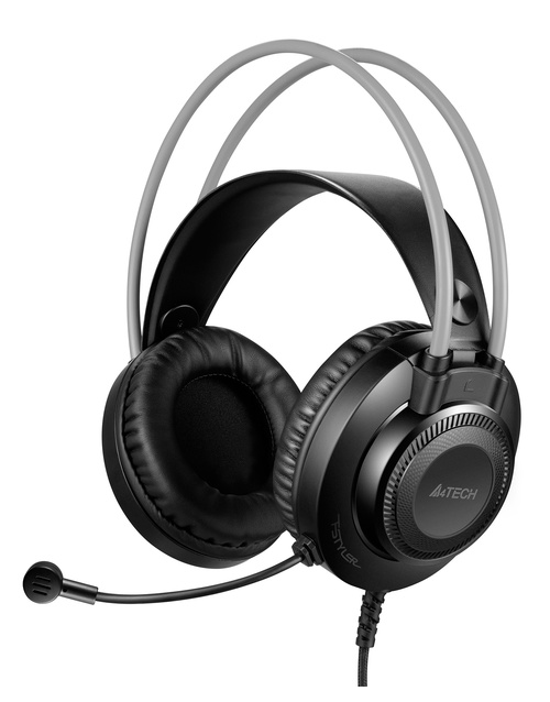 CASTI A4TECH cu fir, tip standard, utilizare multimedia (PC and more), microfon pe casca, gri, USB, "FH200U-GR" (timbru verde 0.8 lei)