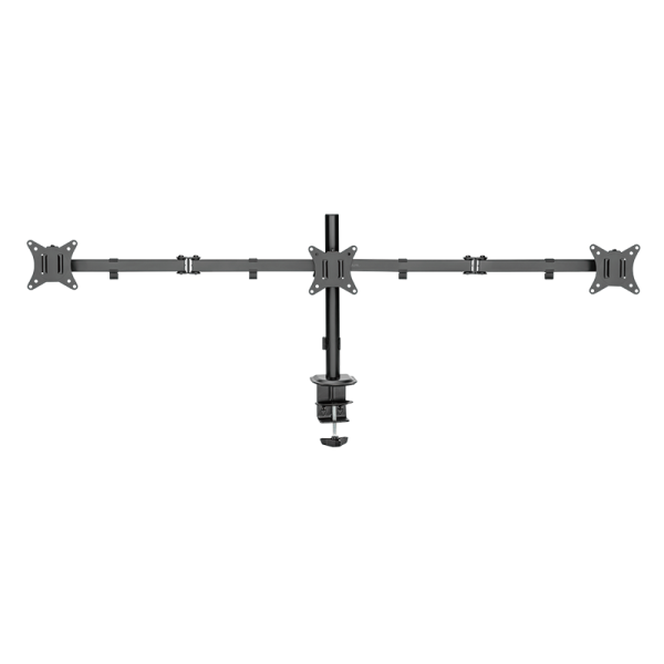 SUPORT de birou LOGILINK, pt 3 TV/monitor plat, curbat, diag. max 27 inch, rotatie, inclinare, pivotare, orizontala, verticala, totala, max 7 Kg x 3, "BP0173"