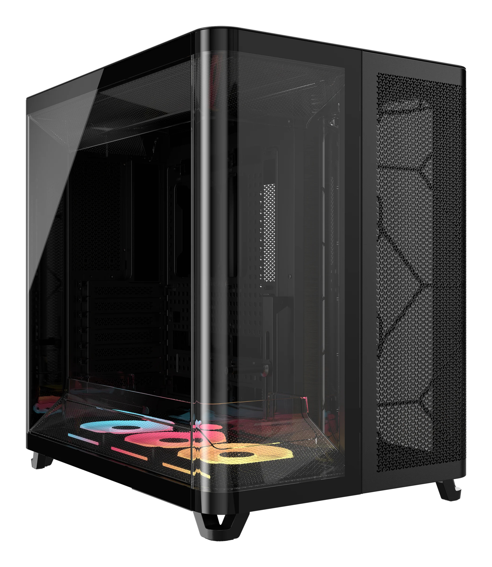 Carcasa Corsair AIR 5400 LX-R RGB LINK, Triple Chamber, Panoramic Glass, Mid-Tower, Negru "CC-9011320-WW" (timbru verde 0.32 lei)