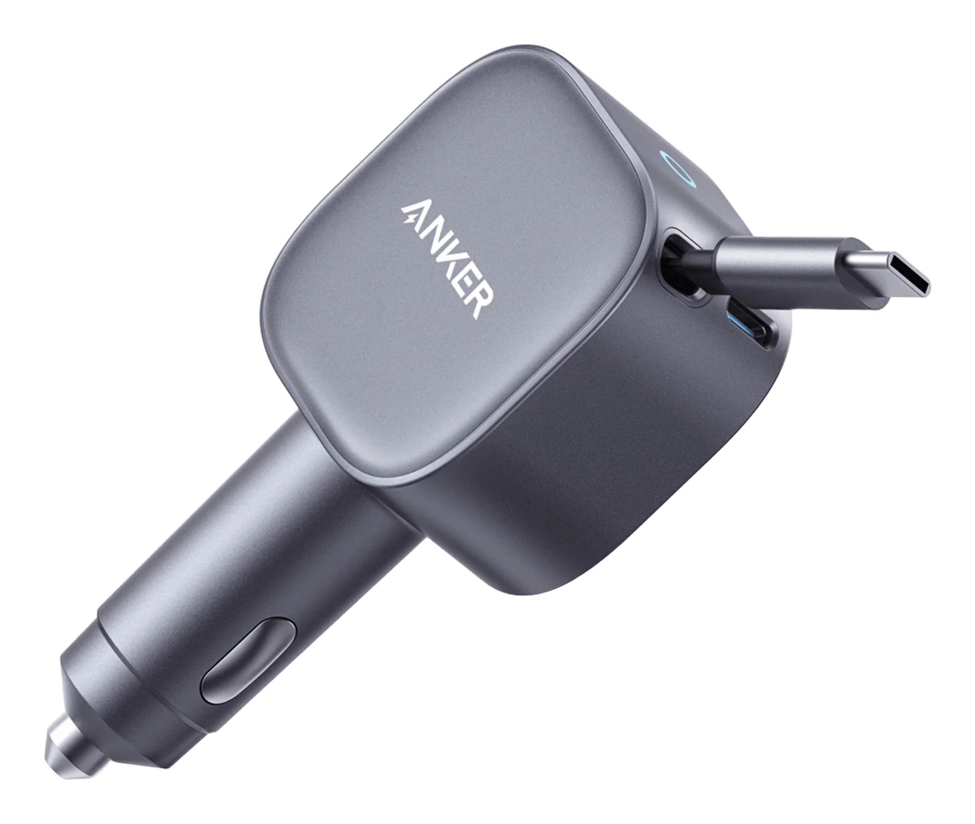 Alimentator auto Anker,"Nano",75W, USB-C Port, Built-In Retractable USB-C Cable, gri "A2738HA2" (timbru verde 0.18 lei)-0194644272289