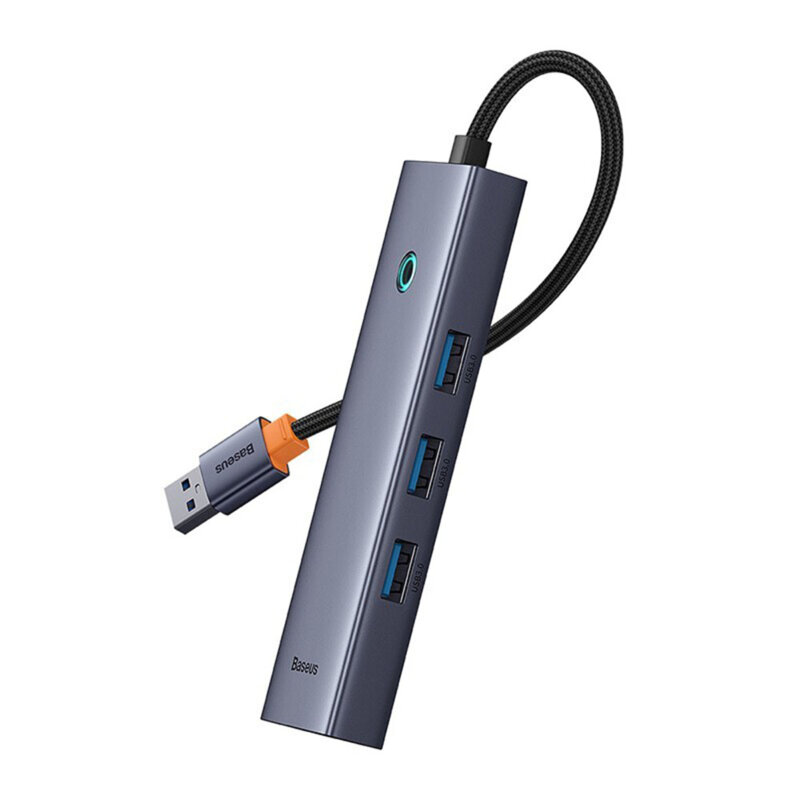 DOCKING STATION Baseus UltraJoy 4 in 1, input USB, output RJ-45 x 1, USB3.0 x 3, gri "B0005280A813-01" (timbru verde 0.18 lei) - 6932172630805