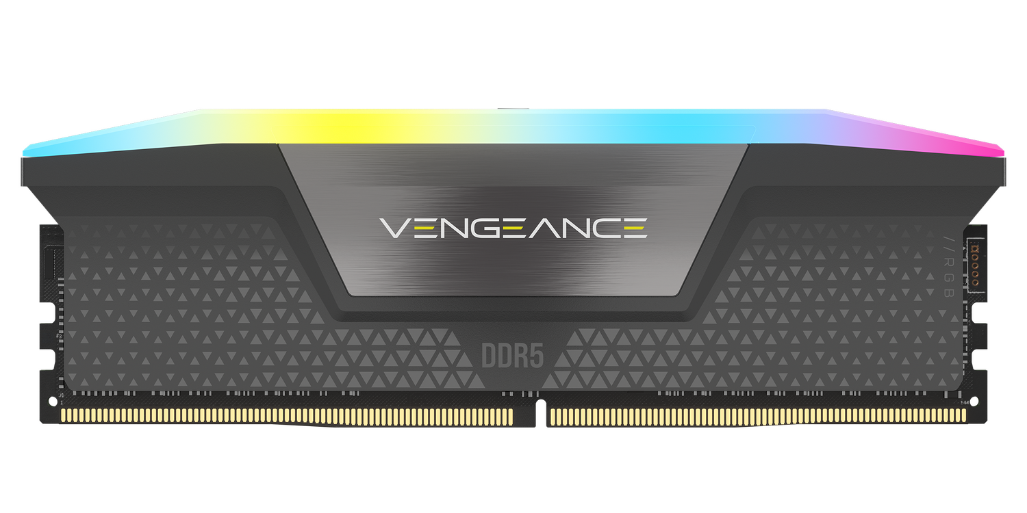 Corsair Memorie DDR5, 16GB, 5600MT/s, C40, 1.25V, AMD/Intel, Gri, RGB, VENGEANCE "CMH16GX5M1B5600Z40"