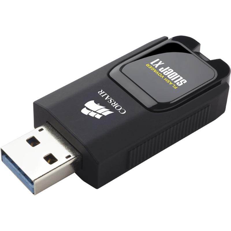 MEMORIE USB 3.0 CORSAIR 32 GB, retractabila, carcasa plastic, negru, "CMFSL3X1-32GB" (timbru verde 0.03 lei)