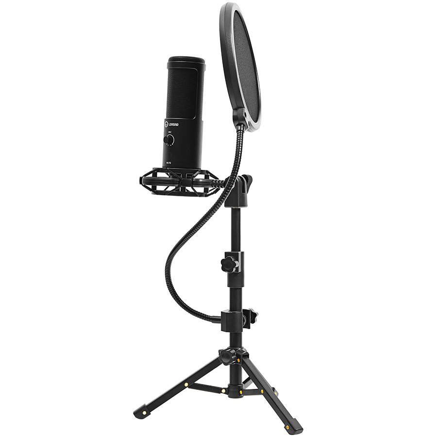 LORGAR Voicer 721, Gaming Microphone, Black, USB condenser microphone with tripod stand and pop filter "LRG-CMT721" (timbru verde 0.18 lei)