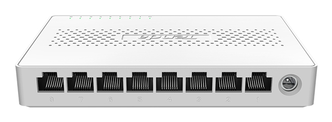 SWITCH Tenda 8 Porturi 2.5 Gigabit, carcasa plastic, alb "SM108" (include timbru verde 2 lei)