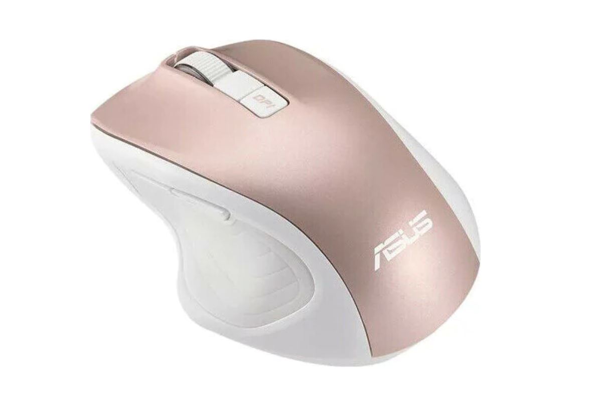 MOUSE Asus, "MW202", PC sau NB, wireless, 2.4GHz, optic, 4000 dpi, butoane/scroll 6/1, , alb / roz, "90XB066N-BMU010" (timbru verde 0.18 lei)